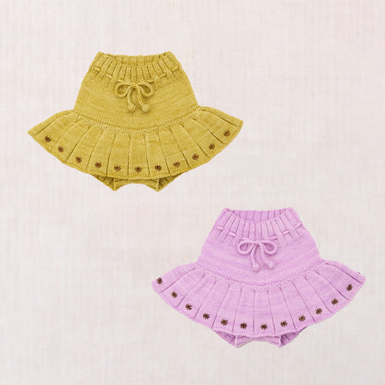 2026 Autumn and Winter New Embroidered Skirt with Rice-Shaped Embroidery for Girls, Knitted Short Skirt