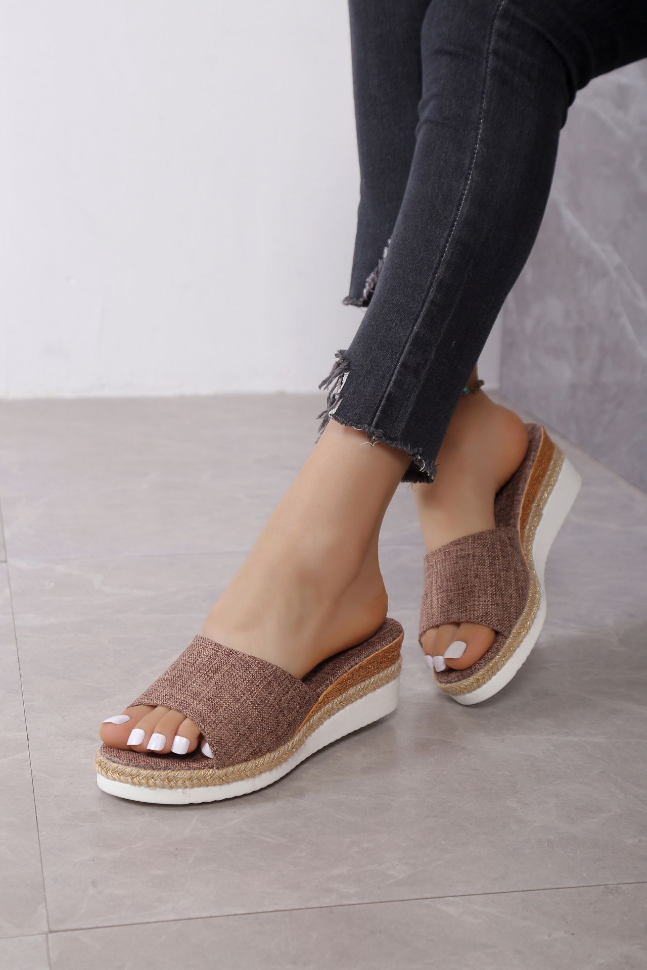 Women's Casual Rope Wedge Platform Sandals For Summer Beach_voghion.com