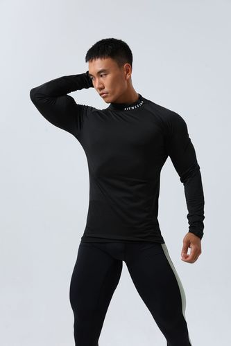 Fitness tight-fitting quick-drying clothing for men breathable super elastic tight-fitting long-sleeved quick-drying clothing