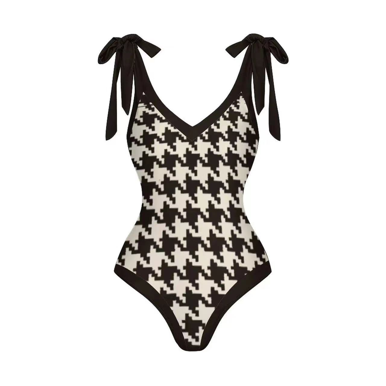 210g Weight Sleeveless Sleeve Length Nylon, Polyester Fabric Type Regular Top Length One-pieces Tops Type 2 Pieces Set Quantity Swimming Pool Occasion V Neck Neckline Slim Fit Type Printing, Solid Color Pattern Women's Gender Classic Style Style Women's Classic Style Printing Solid Color 2 Pieces Set One Piece Swimwear 16
