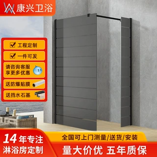 金康兴工厂定制纳米自洁工艺钢化玻璃冲凉淋浴屏风门航空铝淋浴房