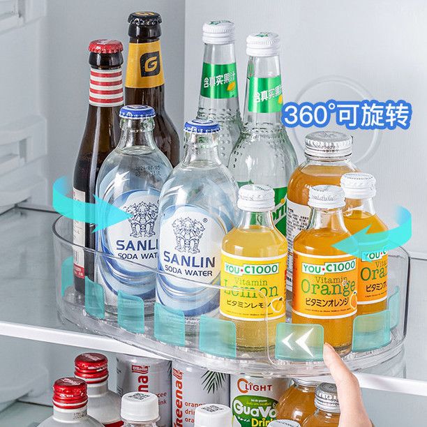 360度回転収納トレイ、冷蔵庫収納ラック、飲料やお酒用の調味料ボトル、整理、分解、洗浄、自由回転トレイ|undefined