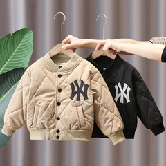 1039 Boys' Late Autumn Jacket 2023 New Handsome Baby Padded Thickened Baseball Clothes Trendy Children's Lightweight