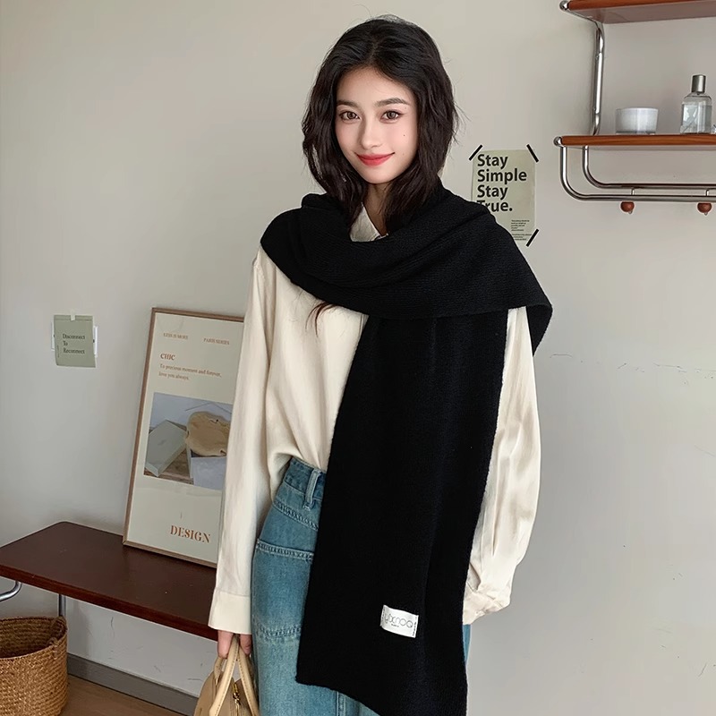 Black scarf with hood