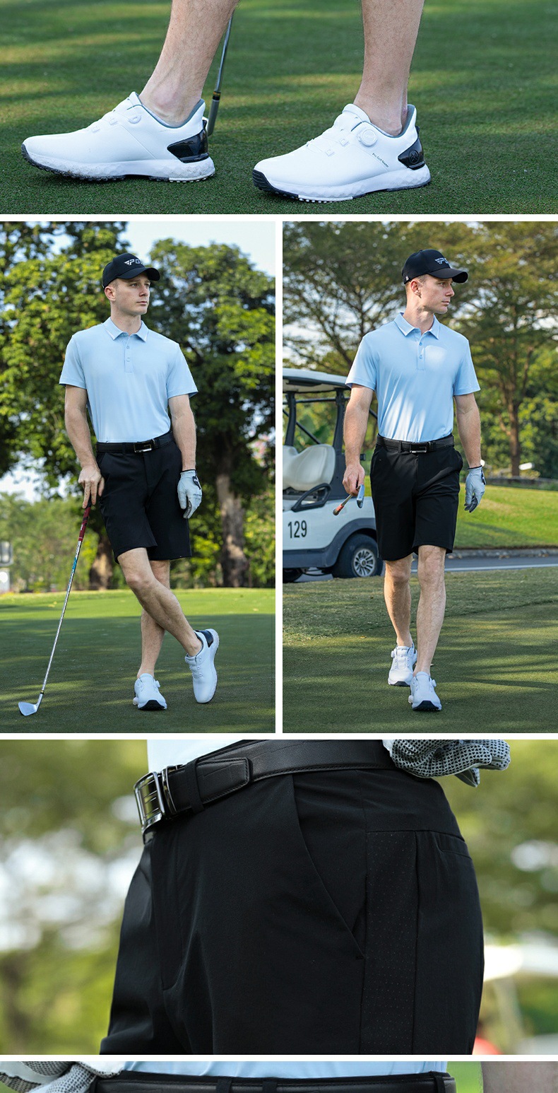 Quần short golf nam thắt lưng co giãn thoáng khí — Quần short màu xanh nước ngoài KUZ202 [thắt lưng co giãn/lỗ thoáng khí bên/găng tay dính túi sau], Quần short màu xám nhạt KUZ202 [thắt lưng co giãn/lỗ thoáng khí bên/găng tay dính túi sau], Quần short đen KUZ202 [thắt lưng co giãn/lỗ thoáng khí bên/găng tay dính túi sau], Quần short trắng KUZ202 [thắt lưng co giãn/lỗ thoáng khí bên/găng tay dính túi sau] chi tiết 11