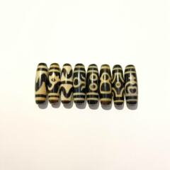 源头工厂老台湾工艺12*38mm天珠牙黄风化包浆文玩收藏批发【A级】