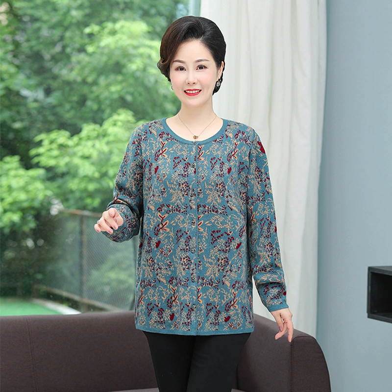 2101 Свитер для среднего и пожилого возраста 200 кг плюс увеличивающий жир кардиган из шерсти для матери утолщенный