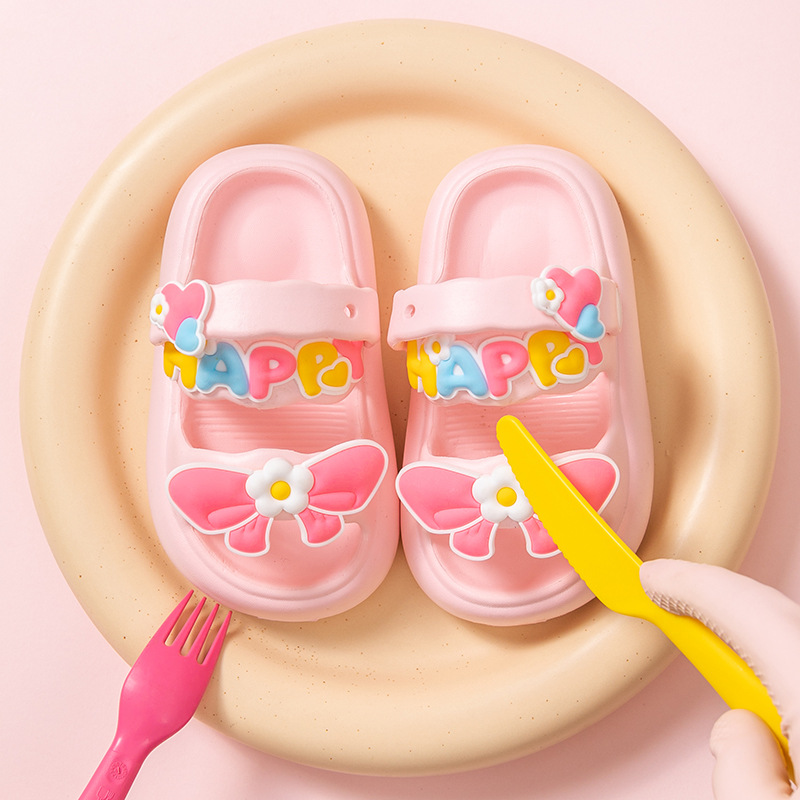 Zapatillas para niños de verano para niñas de dibujos animados de interior antideslizante bebé zapatillas para niños lindos zapatos de princesa de dos vías para niñas