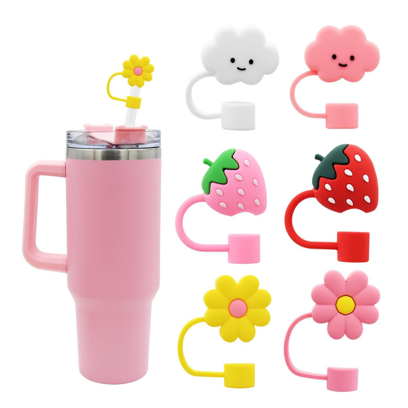 6 PCs fresa nube flores