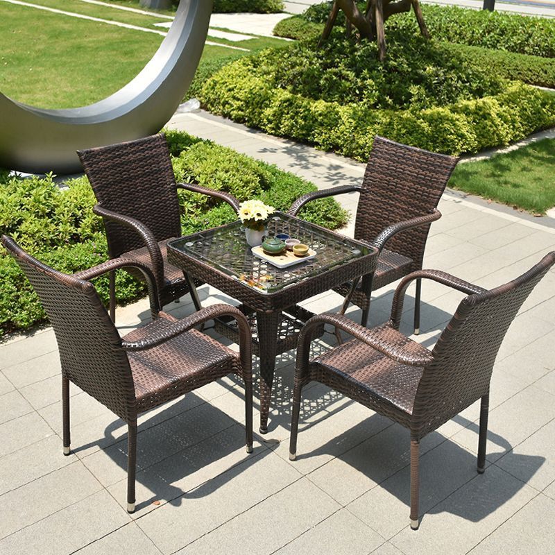 새롭게 업그레이드된 반커버 의자 4+65 투명유리 사각 테이블(쿠션포함)