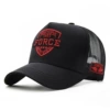 Shield Mesh Baseball Cap-Black Red