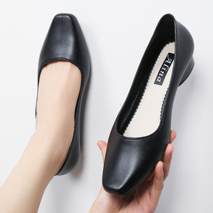 Korean Style Toe Wedge Sandals Women's Summer New Thick Heel Square Toe Shallow Mouth Outdoor Casual Soft Sole Shoes Wholesale Outside Wear