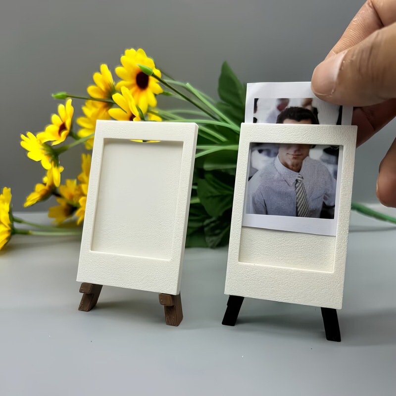Cross-border bestseller: 3D printed/ easel photo frame card instantly turns into a Polaroid insertable photo/white mini instant photo