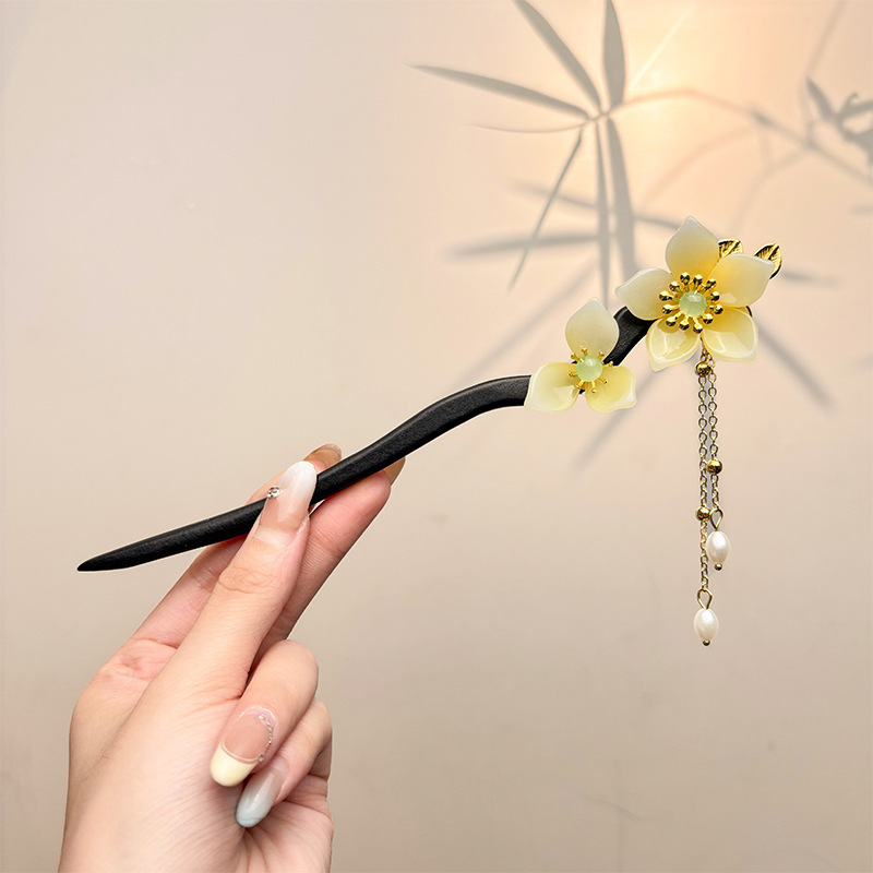 古风西湖会发光的宫灯发簪女金属灯笼发髻凉亭盘发簪子中秋节头饰|undefined