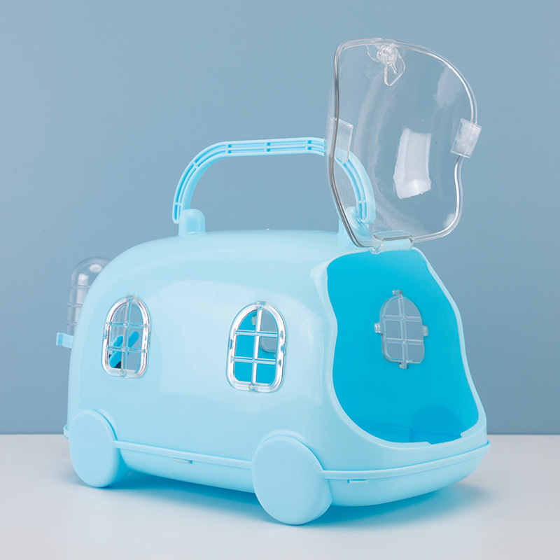 Nuevo tipo de jaula de hámster, hámster, oso de oro, perro, jaula para llevar, nuevo modelo de RV, caja de plástico para llevar, automóvil de lujo