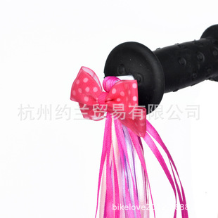 Cross-border children's bicycles, scooters, strollers and other strollers, cloth ribbons, spike handles, decorative styles