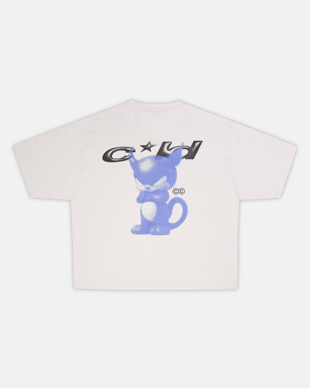 COLD T-shirt Boxy Cat Graphic White