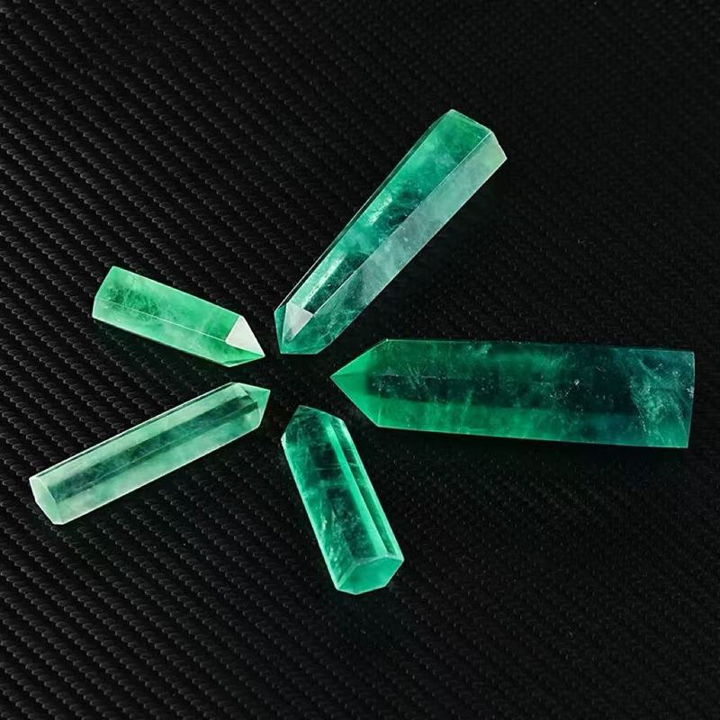 天然水晶绿萤石六棱柱摆件单尖能量柱子原石矿物标本摆件原厂批发|undefined