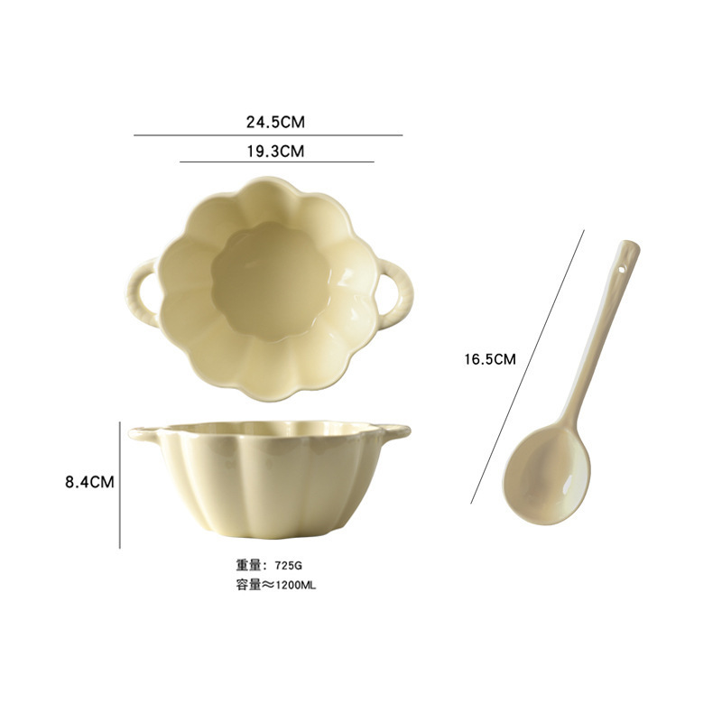 かわいい陶磁器の耳の碗の家庭用の個人の専用の新型のinsは熱いイチゴの花びらの碗の果物のサラダの碗を防ぎます。|undefined