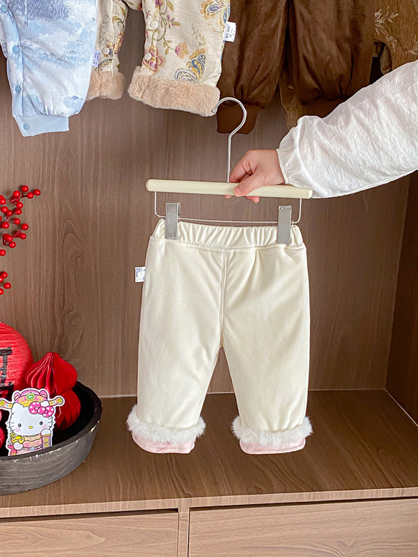 女童秋冬套装宝宝中式加绒外套百天抓周岁宴礼服婴幼儿分体两件套|undefined