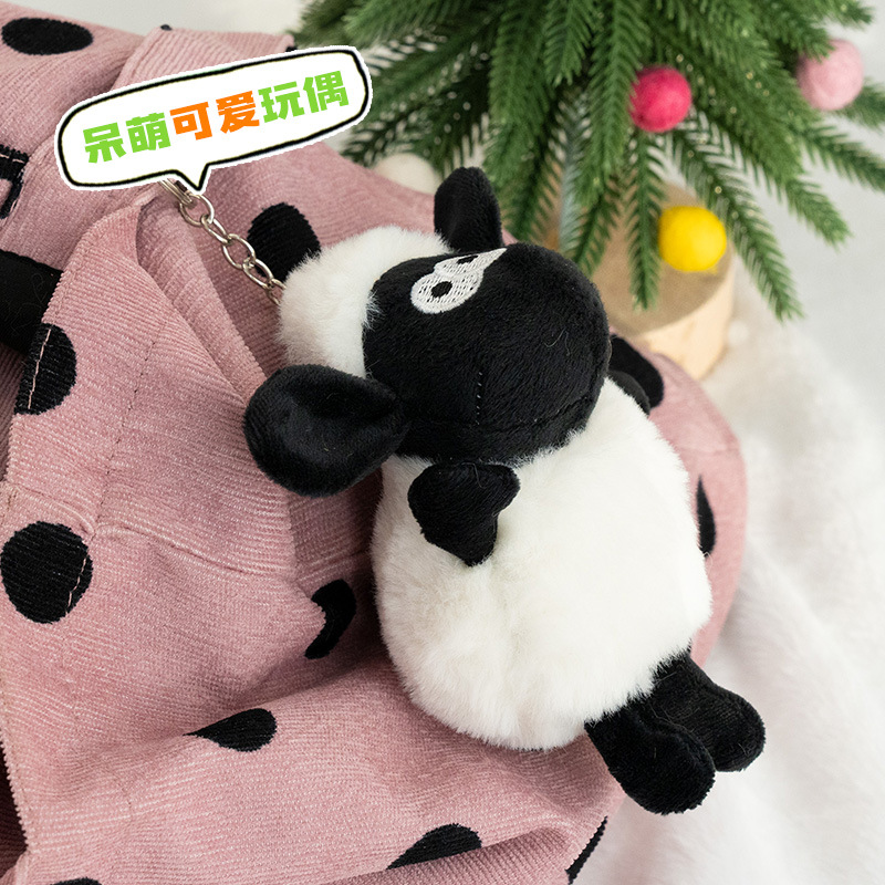 lindo lindo lindo pequeño cordero colgante juguete de peluche muñeca cordero bolsos colgante muñeca con llaveras muñeca de boda