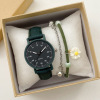 Fashionable polyurethane watch for beloved, small belt, universal quartz set, Korean style, simple and elegant design