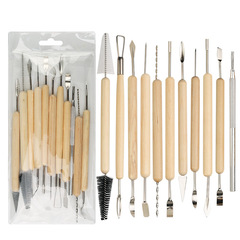 Cross-border ultra-light polymer clay tool children DIY soft modeling clay tool knife set wooden pottery knife wholesale