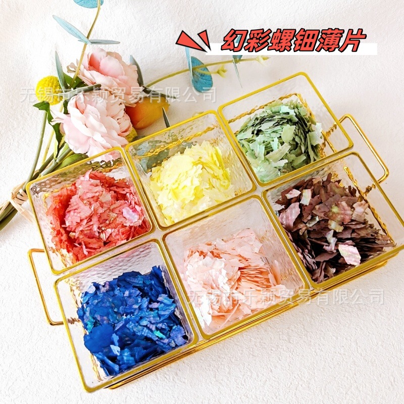 Pearl Brooch Hairpin Antique Ornaments Lacquer Painting Enamel Cloisonne Material Abalone Shell Thin Fragment Nail Art Decoration