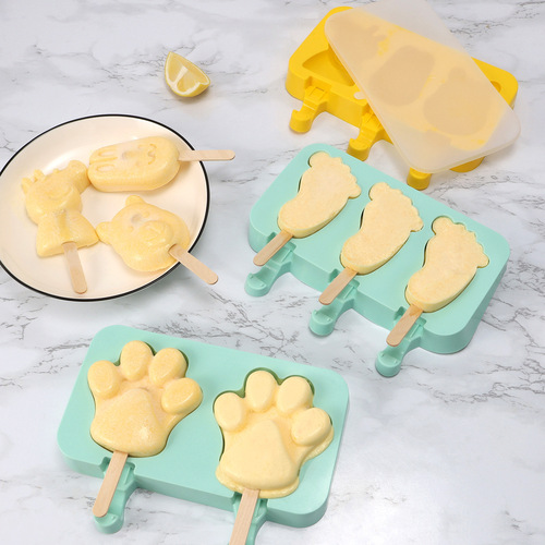 Silicone ice cream mold cartoon ice cream diy ice tray for making popsicles handmade homemade popsicles with lid popsicle mold