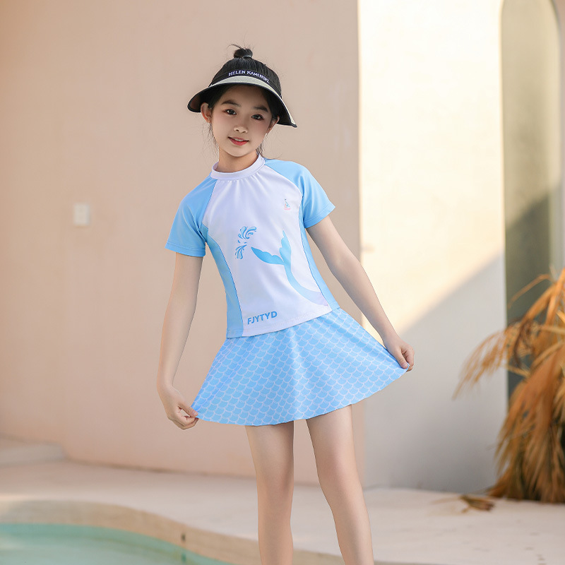 Bañadores infantiles divididos para niños mayores estudiantes de secado rápido para niñas piscina para niñas 2025 nuevo conjunto de pantalones de baño