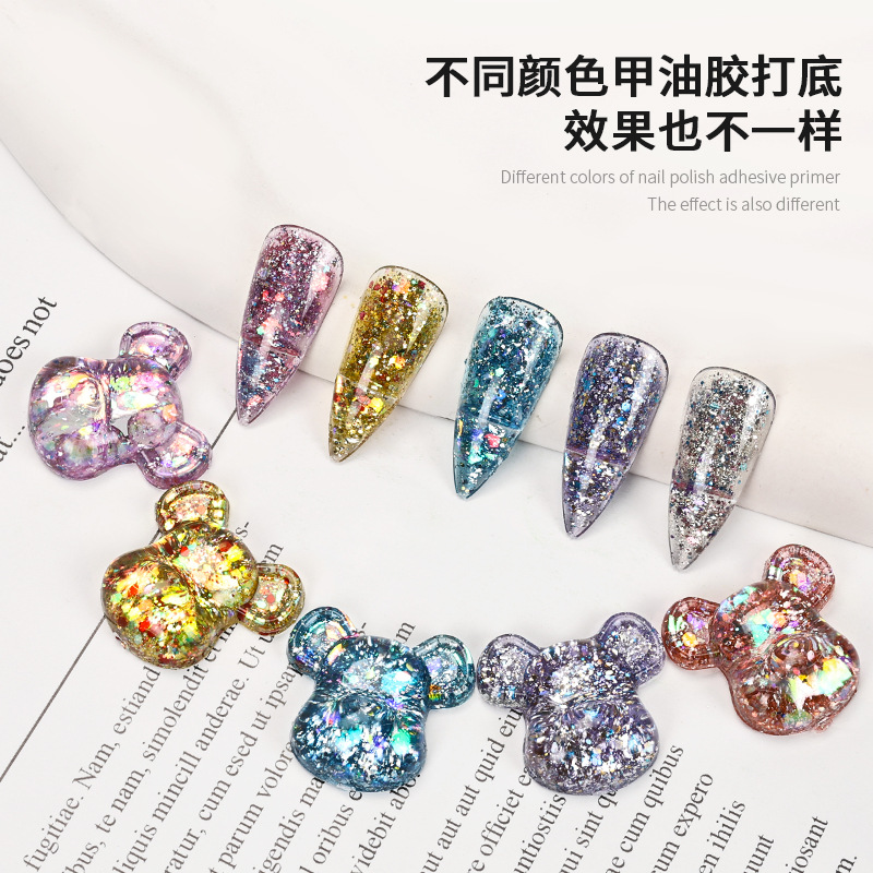 Tarjeta de color de dibujos animados de manicuras de pie de arco de oso pegamento de vinilo de visualización de color tarjeta de color plana sólida