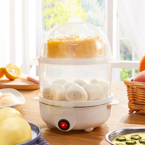 Double-layer automatic shut-off steam egg cooker, multifunctional home student dormitory breakfast nutrition machine egg cooker