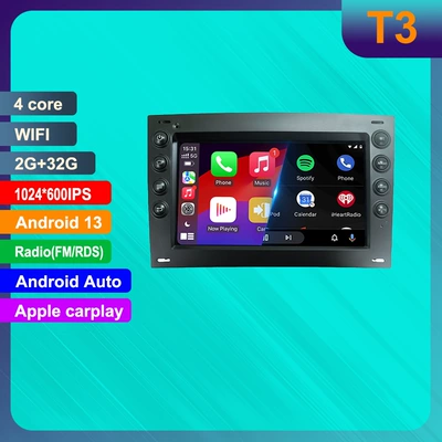 Applicable to 7inch Renault Megane Ii 2002-2009 Android Mp5 Bluetooth Car Navigation All-In-One Device Carplay (DVD Navigation) - 232g-wifi-black