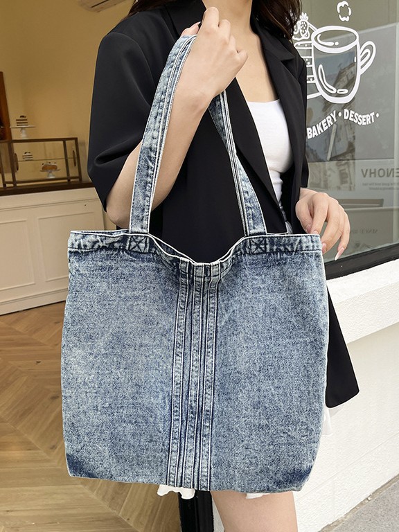 Bolsa de jeans de gran capacidad para mujeres 2026 venta en caliente nueva moda simple bolsa de hombro ocio bajo la axila