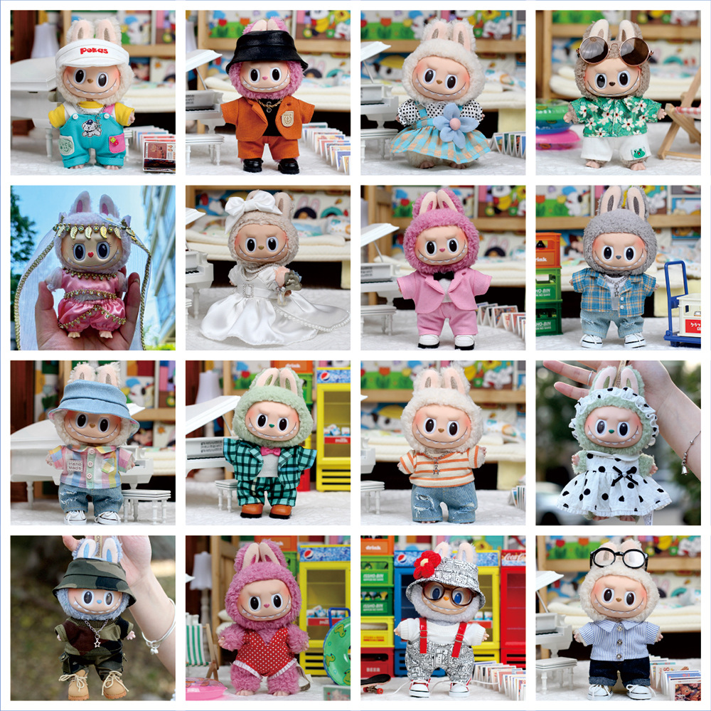 Clothes Only] Labubu Doll Clothes 17cm Labubu Clothes Generation New Doll Clothes Collection Heart Macaron