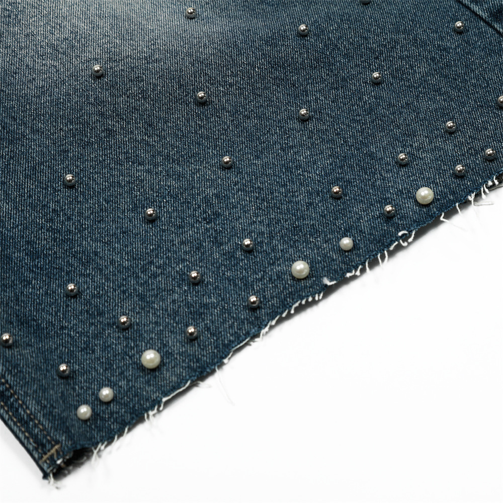 Men's Vintage Washed Denim Jeans Distressed Cat Whisker Rhinestone Embellished Baggy Pants High-Quality Cotton B3072 Blue_mkmklike.com
