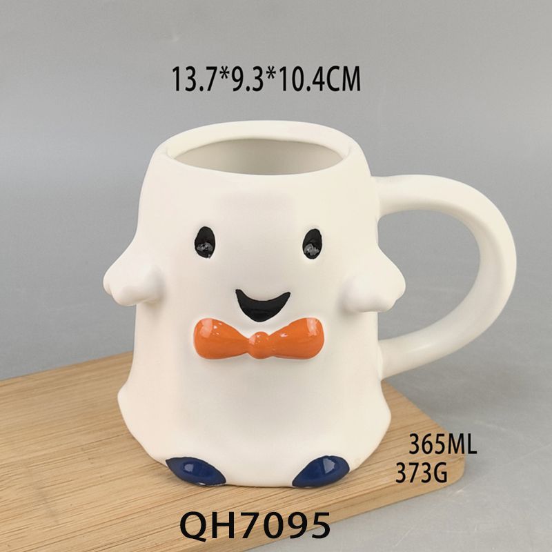 Estricta Selección de Linda calabaza taza ins estilo fantasma Festival Zombie taza naranja taza de café taza personalizada traje de cerámica