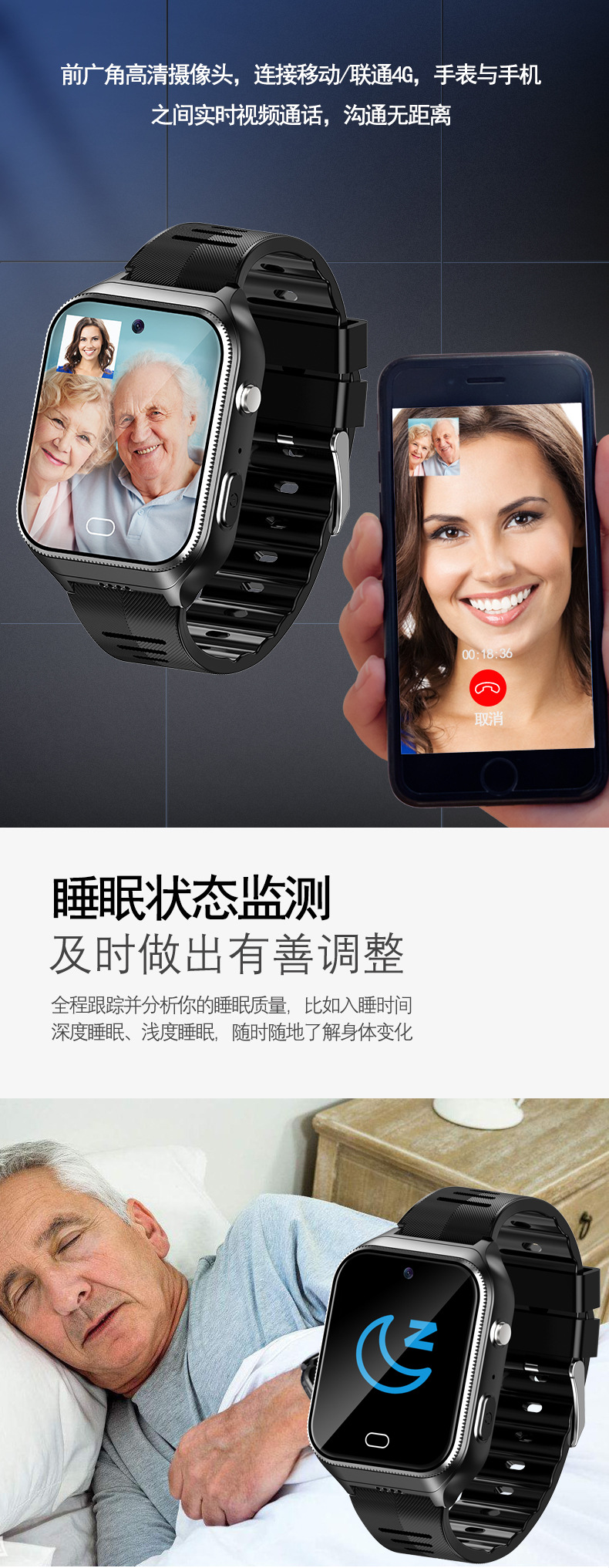 Elderly GPS positioning smartwatch, anti-loss and anti-fall alarm, card-inserting health monitoring smart watch undefined