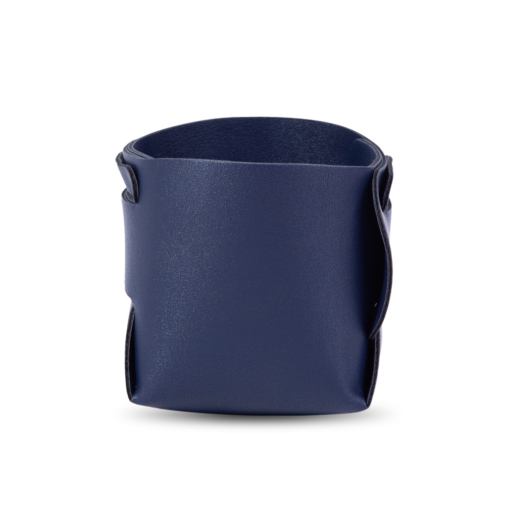 Zhuolya transfronterizas herramientas de belleza portátil a prueba de polvo cepillo de maquillaje Cubo de almacenamiento carne rosa azul pu cubo plegable al por mayor