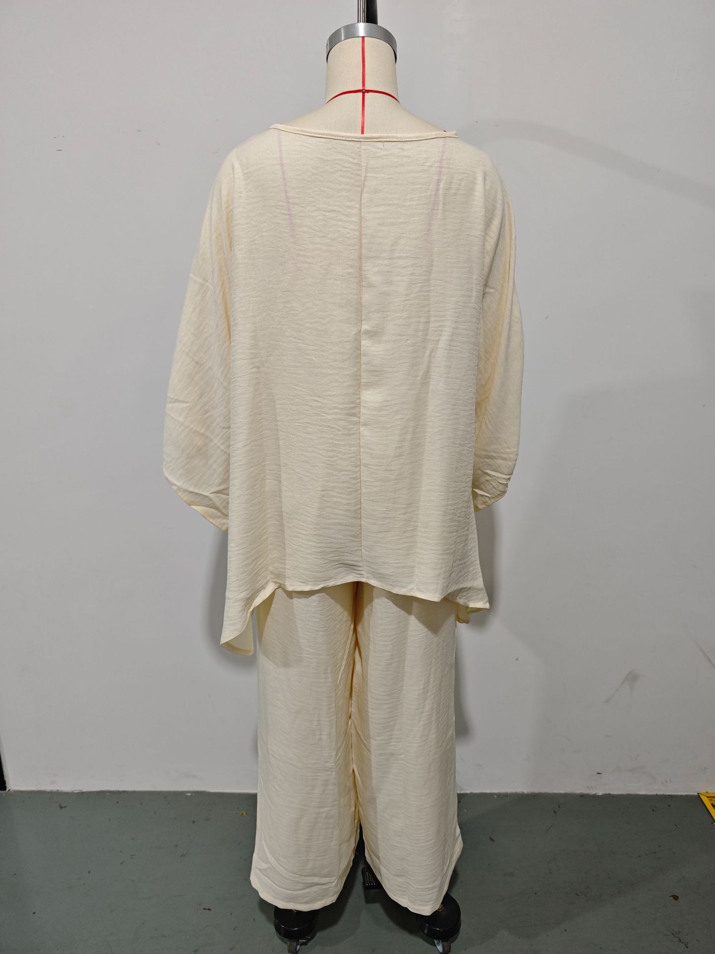 Women's Simple Loose Fit Linen Blend Shirt And Wide Leg Pants Set Casual Comfortable Two-Piece Outfit_ecoleips.com