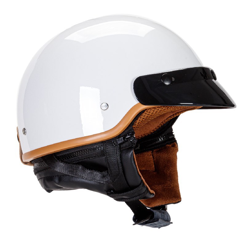 Vintage pusķivere ar malu ar noņemamu motocikla ķiveri ar priekšautiņu Elektriskā veloķivere Halewind_voghion.com