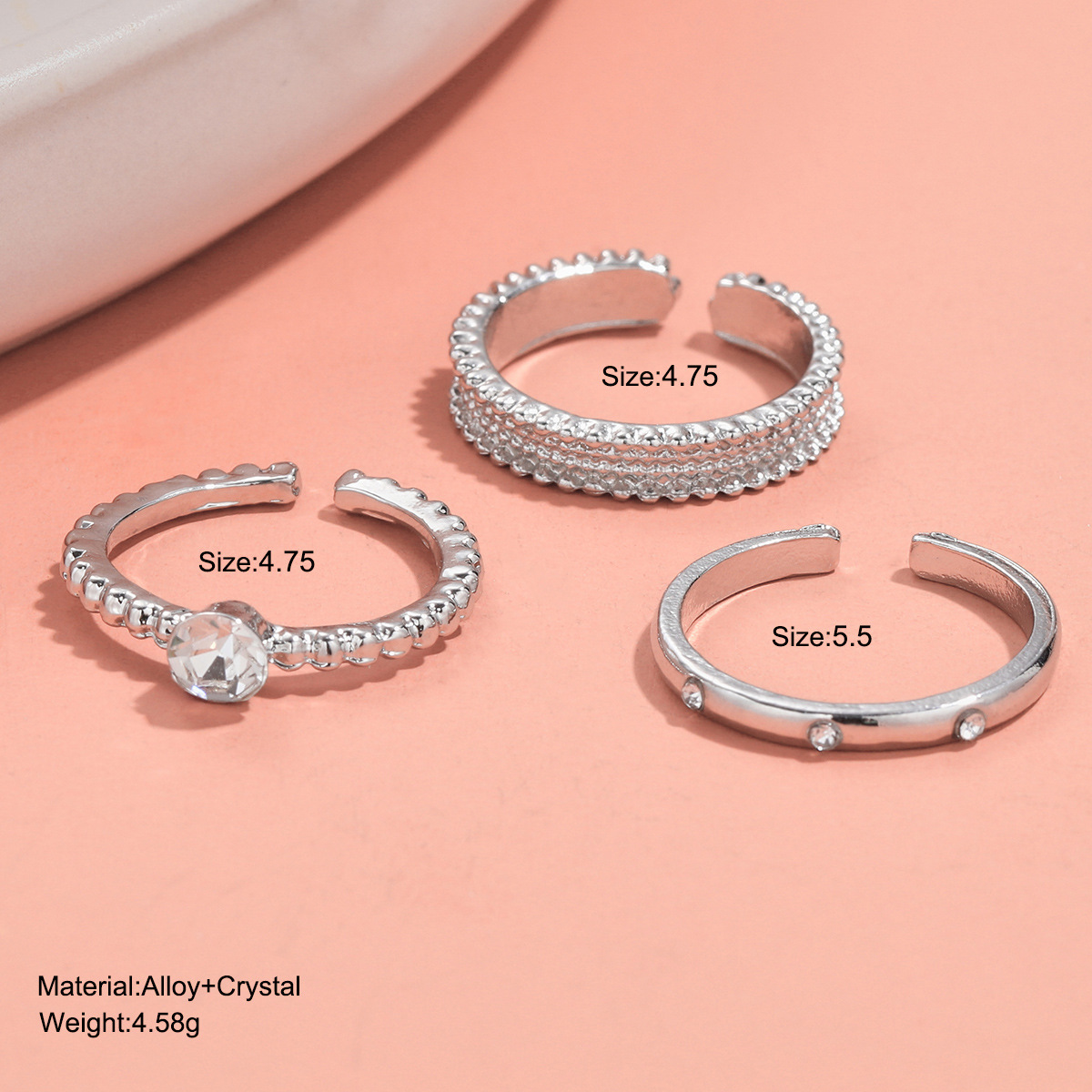 Stackable Minimalist Ring Set With Cubic Zirconia For Women_voghion.com