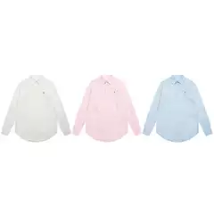 Ralph Lauren Classic Embroidered Pony Long Sleeve Oxford Shirt, Solid Color, Unisex