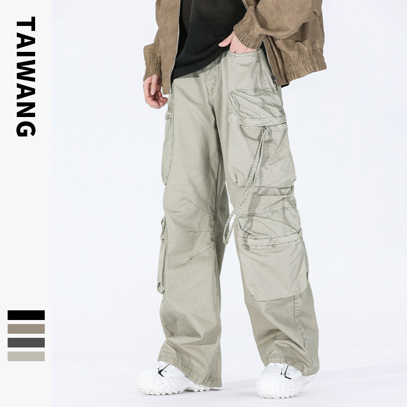 Pánske oblečenie Thai King Pánske oblečenie 2024 ležérne nohavice pánske jesenné a zimné oblečenie voľné nohavice s viacerými vreckami na vytieranie pánske nohavice_voghion.com