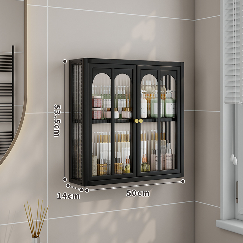 Estantes de pared sin clavos para el hogar, gabinetes a prueba de polvo, baños, gabinetes de pared, estantes, una pieza