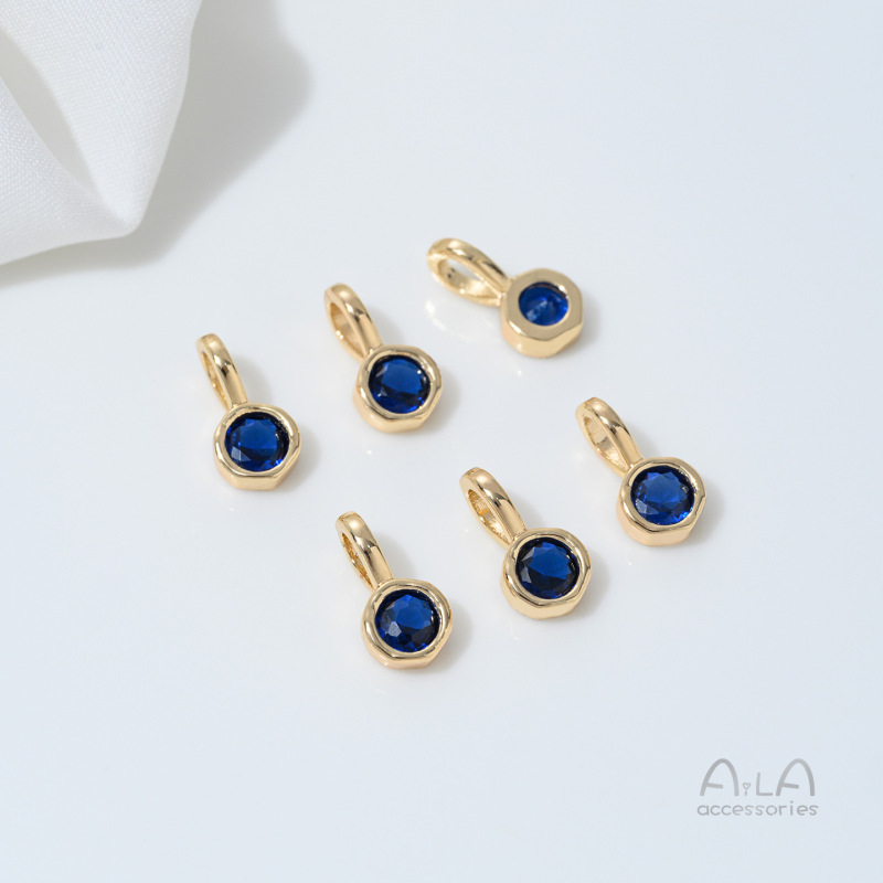 14K 電気メッキリアルゴールド象嵌ジルコニウム 12 誕生石ペンダントネックレスブレスレットブレスレットクリスタル diy ビーズアクセサリー材料|undefined