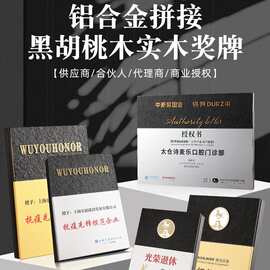 浮雕太空铝板实木创意个性奖牌授权牌聘书商务纪念优秀员工纪念品