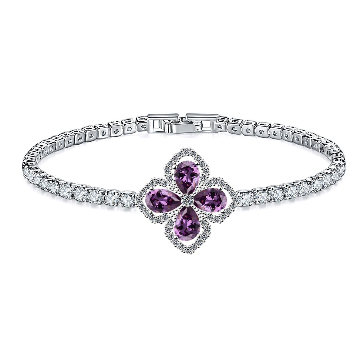 Simple Style Geometric Copper Metal Artificial Gemstones Bracelets 1 Piece