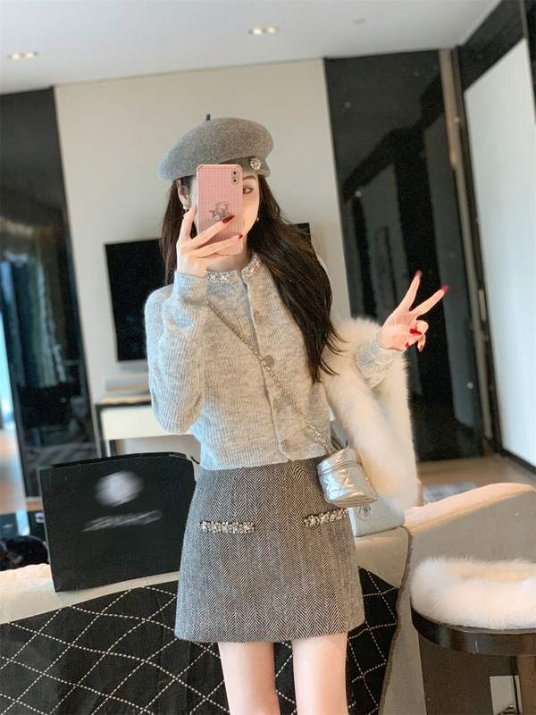 鱼兔子的兔子 小香风内搭针织上衣女春秋2025新款羊毛衫毛衣开衫|undefined