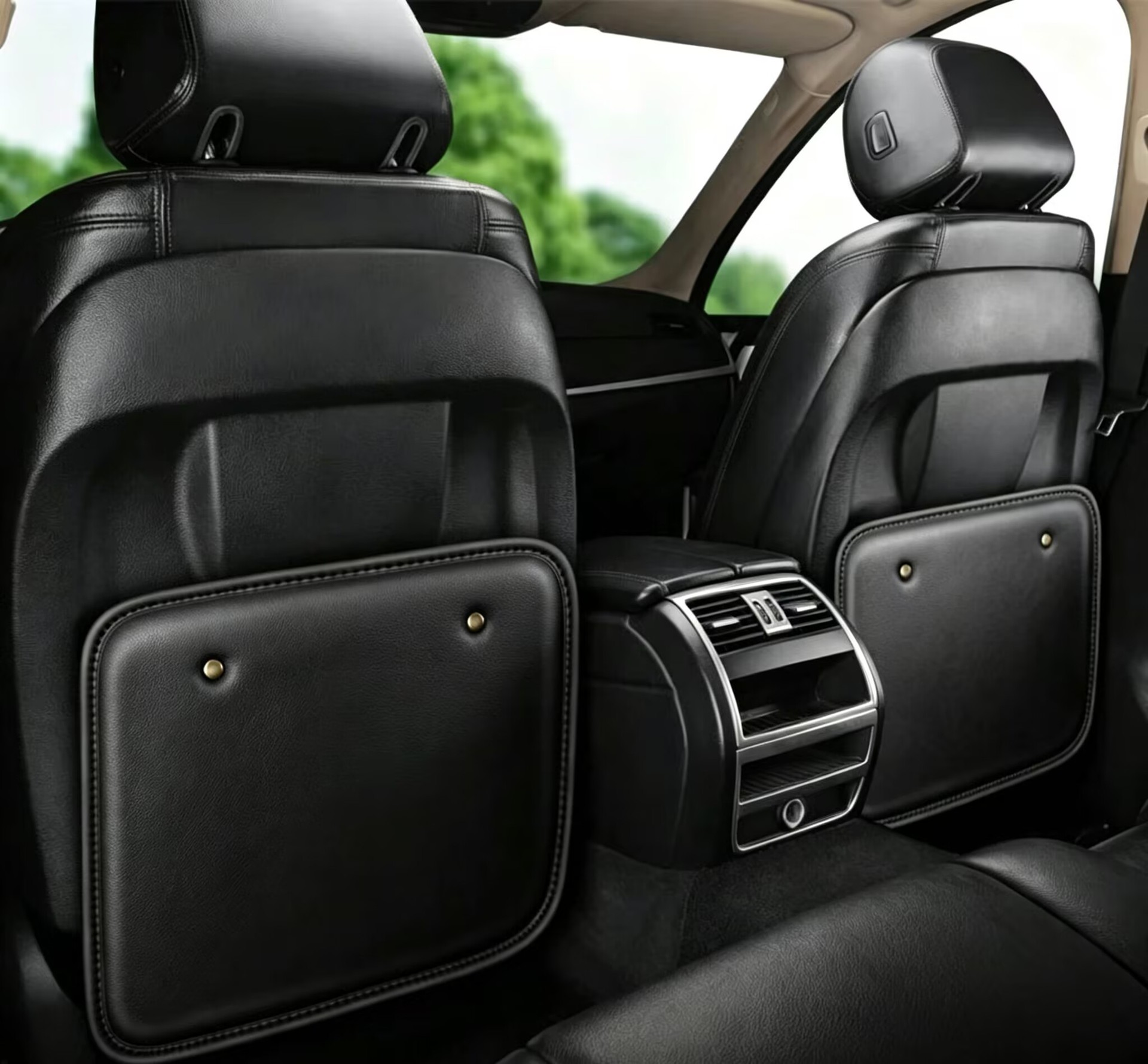 Car anti-kick mat, children's seat back anti-kick mat, solid color, no pattern, leather anti-kick mat, universal model